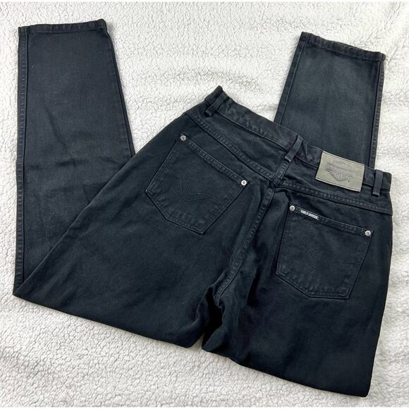 Harley-Davidson High Rise Straight Leg Jeans - Black Denim - size 12R - J - Picture 2 of 10